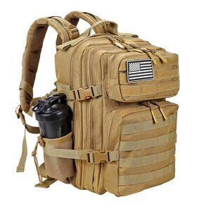 45L Tactical Backpack with Bottle Holder Waterproof Multi Compartment for Hiking